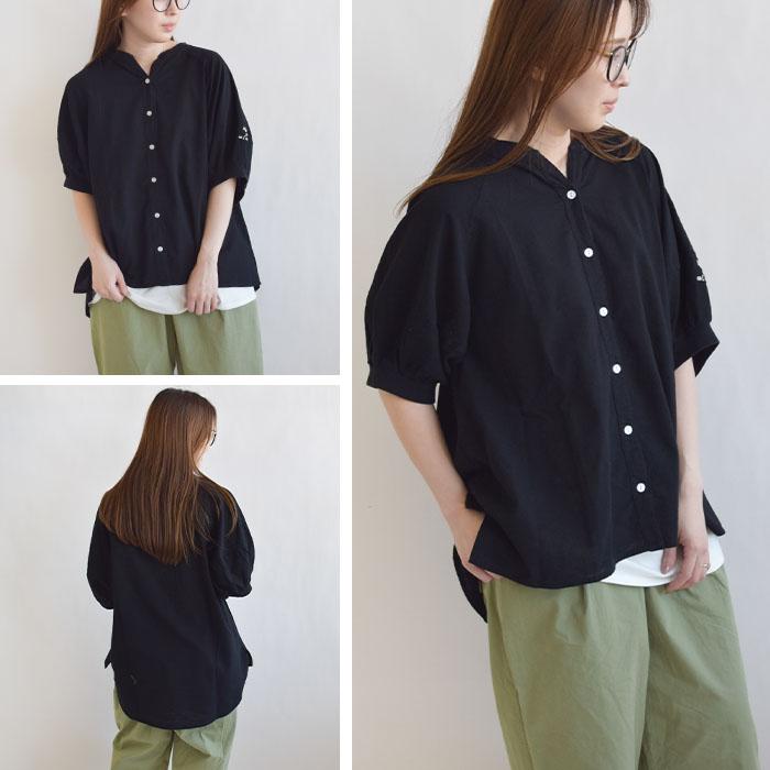 美品✴︎45R カットワークチュニック　ジンバブエコットン セール】 【洗える/日本製】アシンメトリーヘム小付き柄