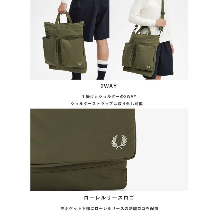 2024春夏新作 FRED PERRY フレッドペリー バッグ BAG ナイロン ヘルメット メンズ レディース  オールシーズン カーキ グリーン  L7265｜piecelife｜04