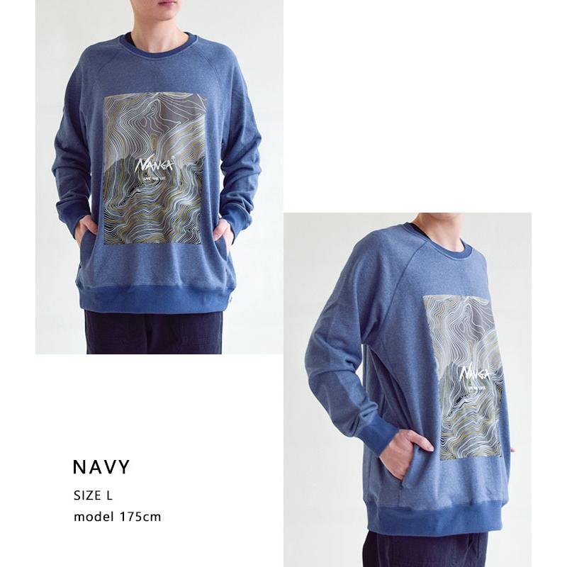 NANGA ナンガ ECO HYBRID CONTOUR MAP LOGO SWEATSHIRT/エコ ハイブリッド コントアー マップ スウェットシャツ トレーナー N1NQ｜piecelife｜12