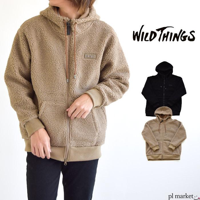 WILD THINGS ワイルドシングス FLUFFY BOA ZIP HOODY / フラッフィーボア ジップ フーディ WT21234KY｜piecelife