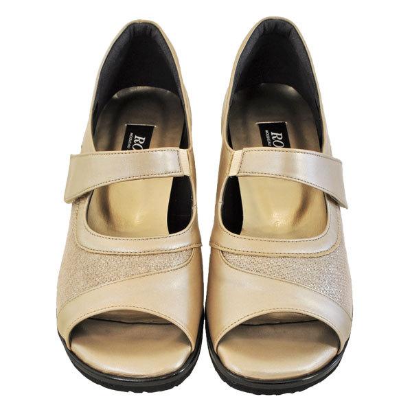 レディース 靴 カジュアルシューズ ローズ 日本製 オープントゥパンプス 幅広 4E 送料無料 ベージュ ROSE1314BEG｜pieds｜02