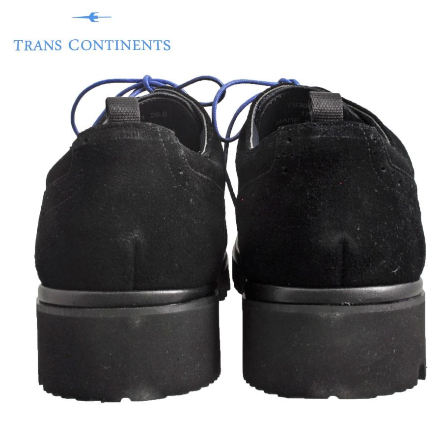 メンズ 靴 カジュアルシューズ トランスコンチネンツ スエード プレーントゥ ブラックベロア TS3001BLAV|pieds|04