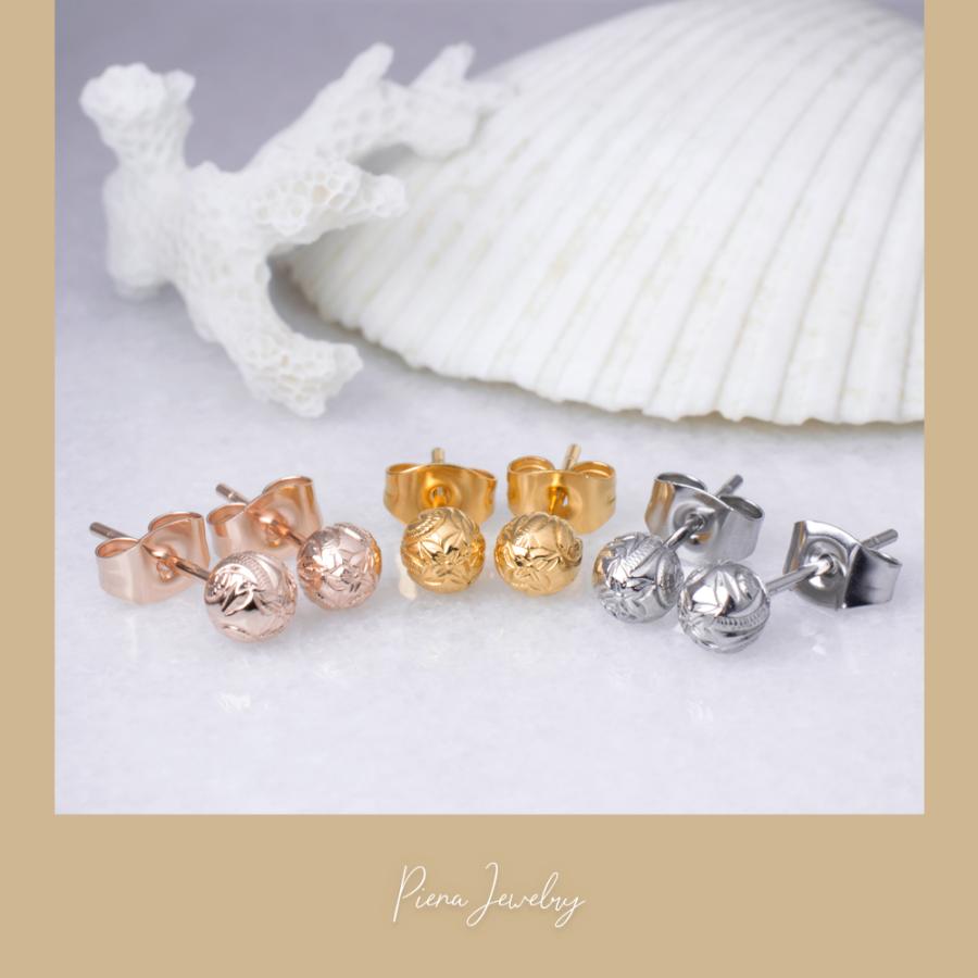 ハワイアンジュエリー 一粒ピアス スタッド サージカルステンレス316L ボール プルメリア 波 金属アレルギー対応 爆買 |  | 15