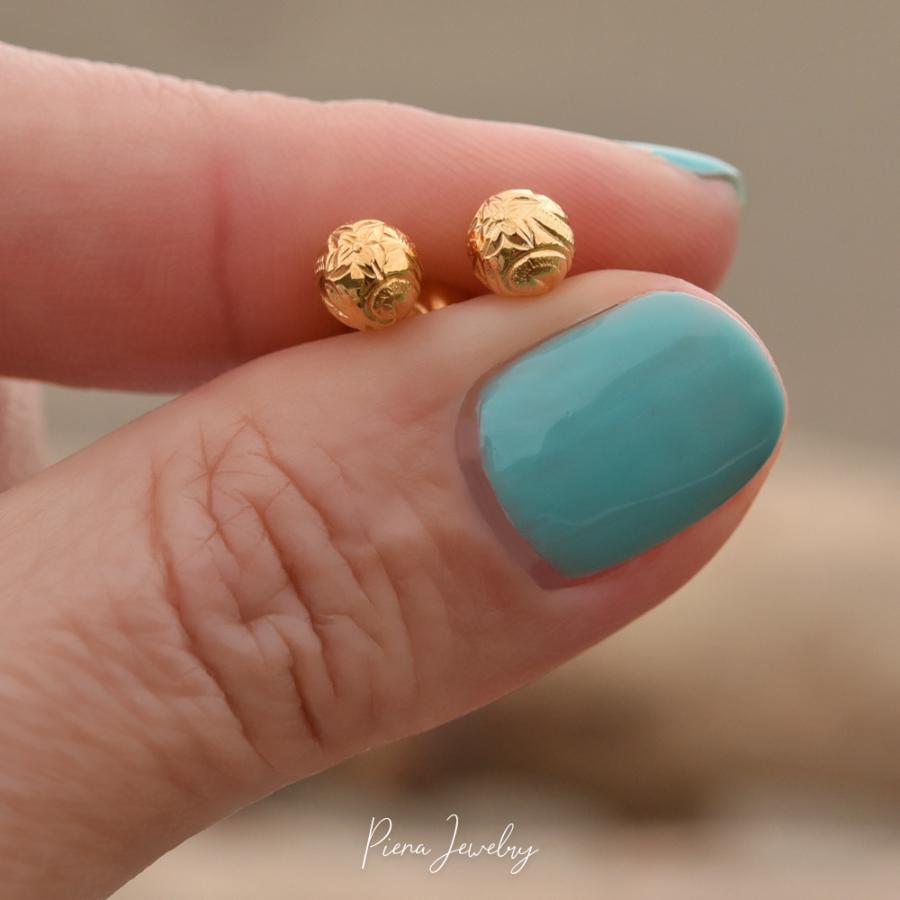 ハワイアンジュエリー 一粒ピアス スタッド サージカルステンレス316L ボール プルメリア 波 金属アレルギー対応 爆買 |  | 07