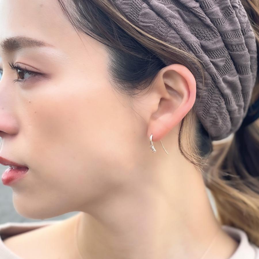 プランプピアス ハワジュ サージカルステンレス フック フープ プルメリア 波 金属アレルギー対応 爆買の画像