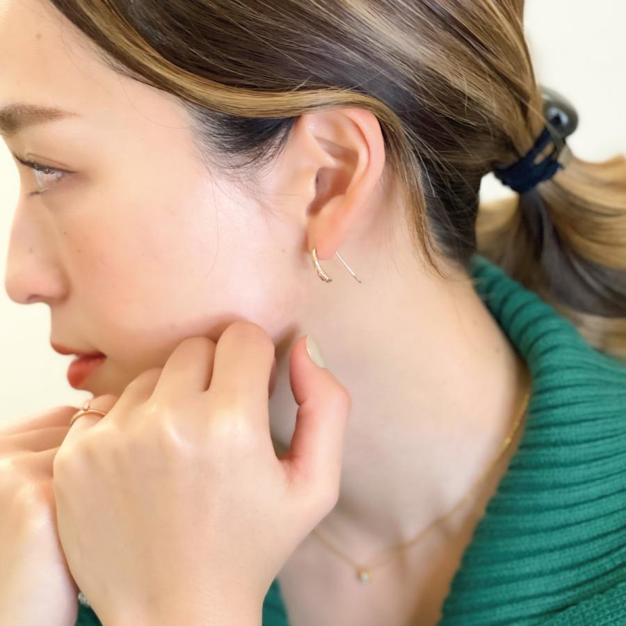 プランプピアス ハワジュ サージカルステンレス フック フープ プルメリア 波 金属アレルギー対応 爆買の画像