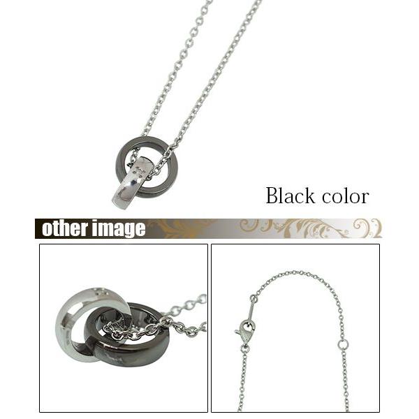 ネックレス メンズ サージカルステンレス リングが2つ重なった ネックレス メンズ サージカルステンレス リングが2つ重なった