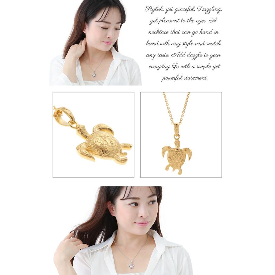 ネックレス サージカルステンレス製 ハワイアンジュエリー 亀 タートル