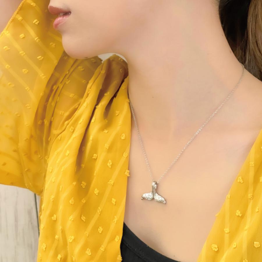 ネックレス ハワイアン ホエールテール 鯨 サージカルステンレス316L製 金属アレルギー対応の画像