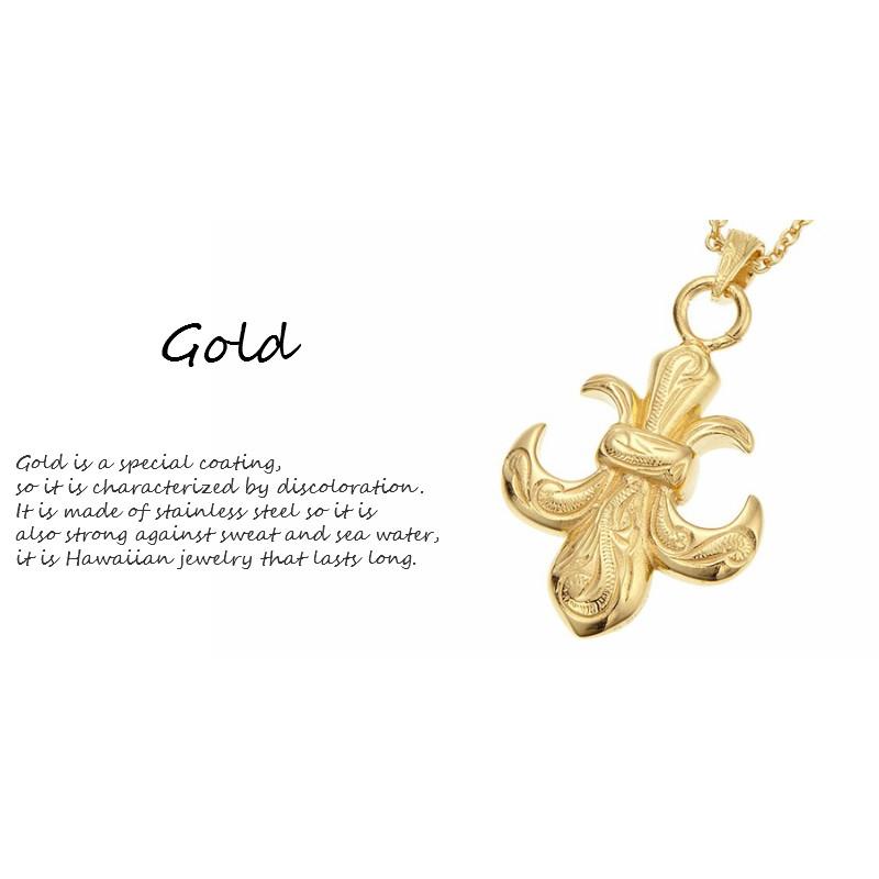 ネックレス 百合の紋章 ハワイアンジュエリー サージカルステンレス 金属アレルギー対応