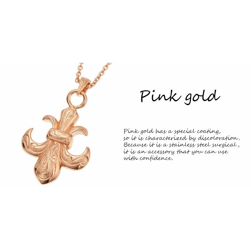 ネックレス 百合の紋章 ハワイアンジュエリー サージカルステンレス 金属アレルギー対応