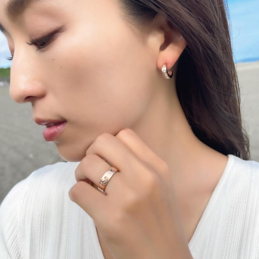 ハワイアンジュエリースクロールリング ピンクゴールド サージカルステンレス製 低金属アレルギー 爆買の画像