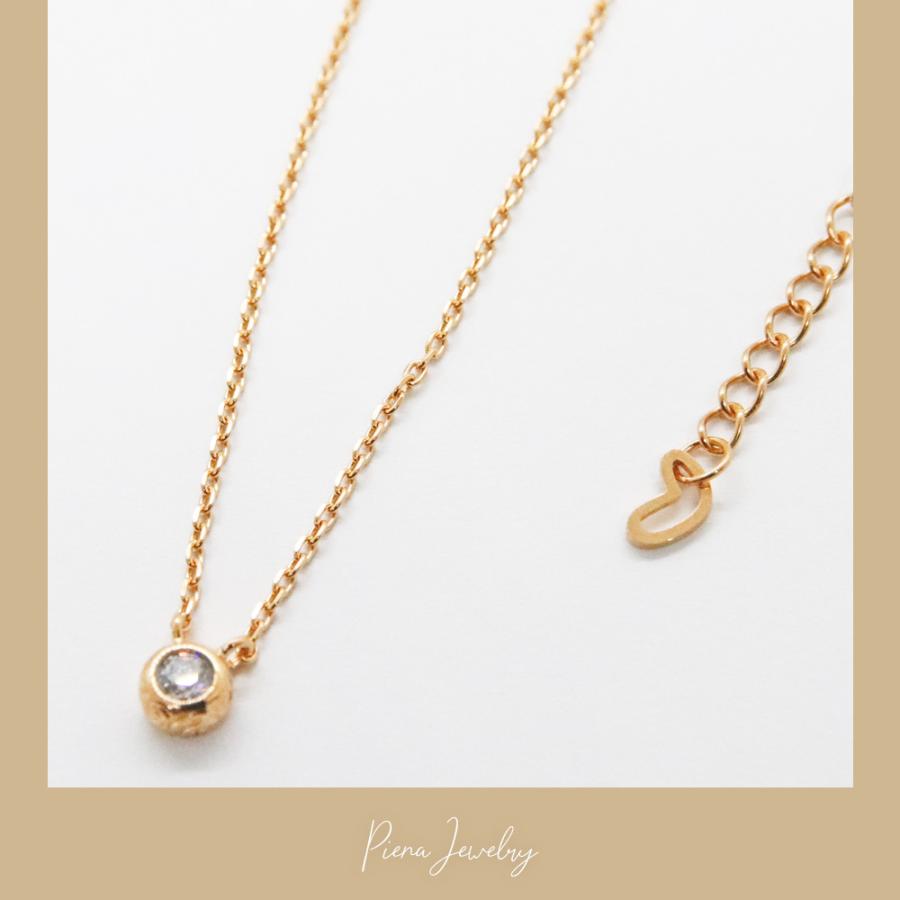 一粒ネックレス ハワジュ キュービックジルコニア サージカルステンレス316L プルメリア フクリン 金属アレルギー対応 爆買の画像
