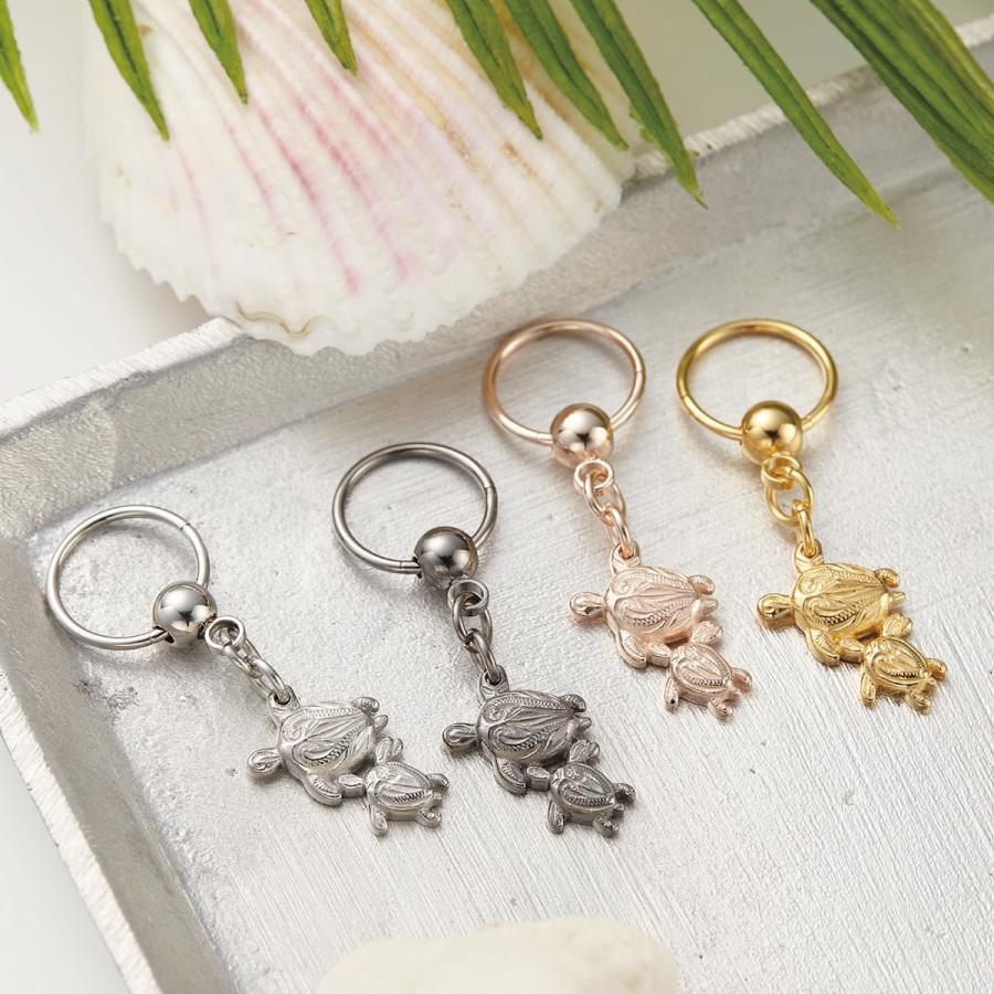 ボディピアス サージカルステンレス製 ハワジュ 1個売り 亀 ホヌ 波