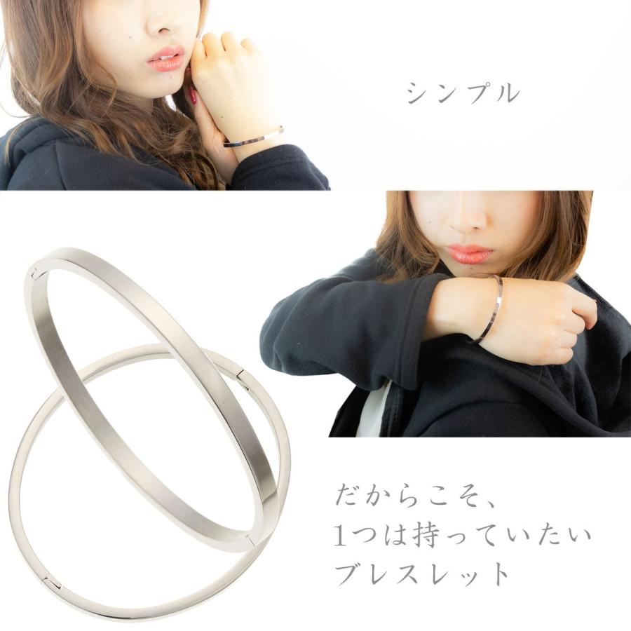 ブレスレット サージカルステンレス つやあり ワンタッチ 金属アレルギー対応 爆買の画像