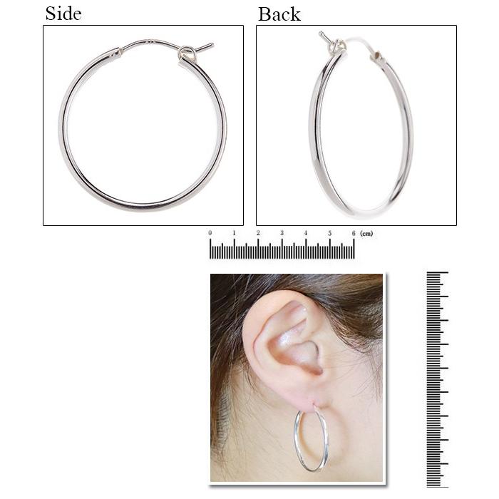 3センチフープピアス シルバー925製 輪っか リング ワンタッチ 簡単