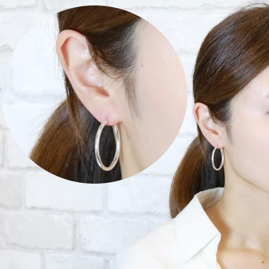 3センチフープピアス シルバー925製 輪っか リング ワンタッチ