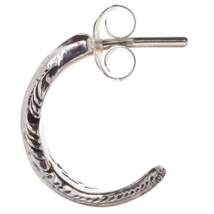 メンズスタッドピアス シルバー925 シルバー 両耳 フェザー 羽 リング