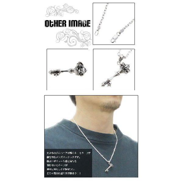 シルバー925製 デザインキーモチーフのメンズネックレス 50ｃｍロングアズキチェーン 鍵 カギ ワイルドでもシンプルに 爆買の画像