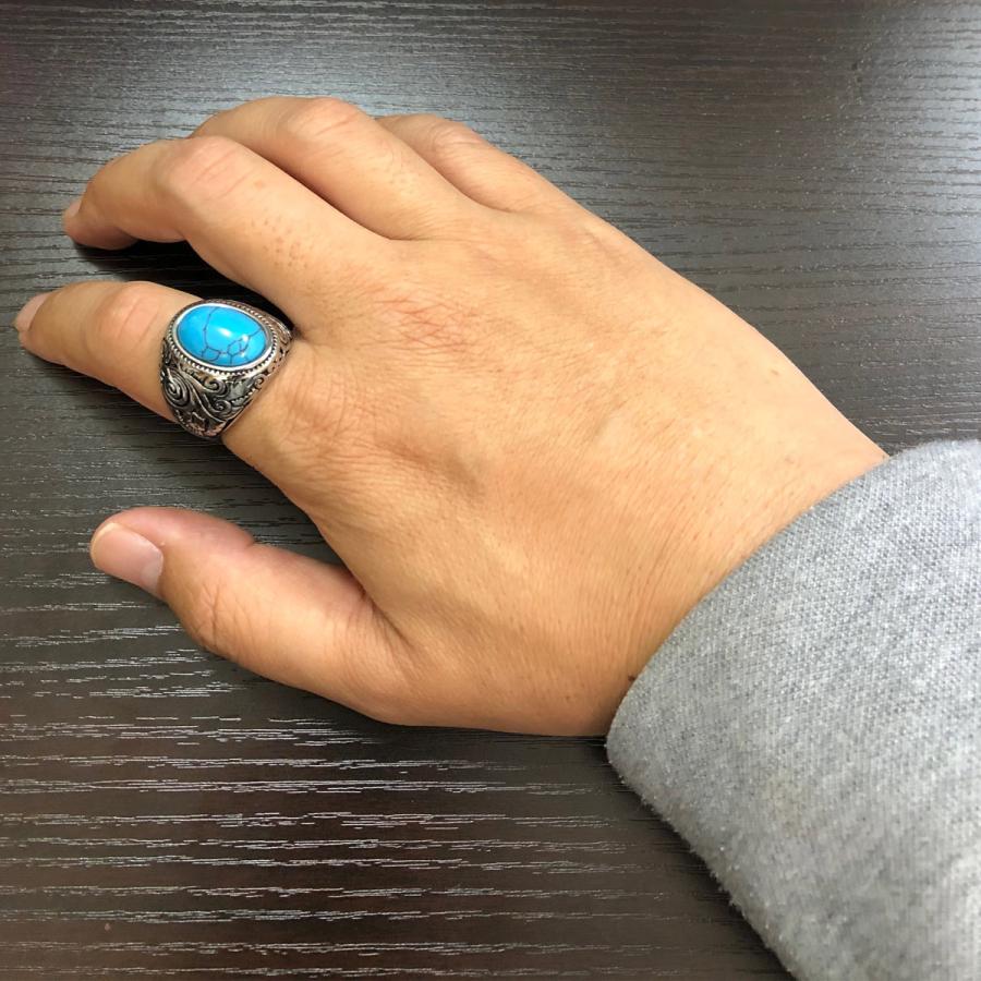 リング サージカルステンレス製 フェイクターコイズ トルコ石 リング サージカルステンレス製 フェイクターコイズ トルコ石