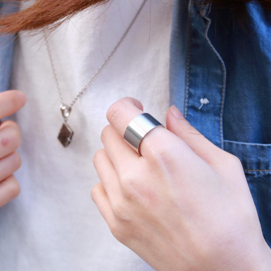 リング サージカルステンレス製 幅広 ストレート インデックスリング