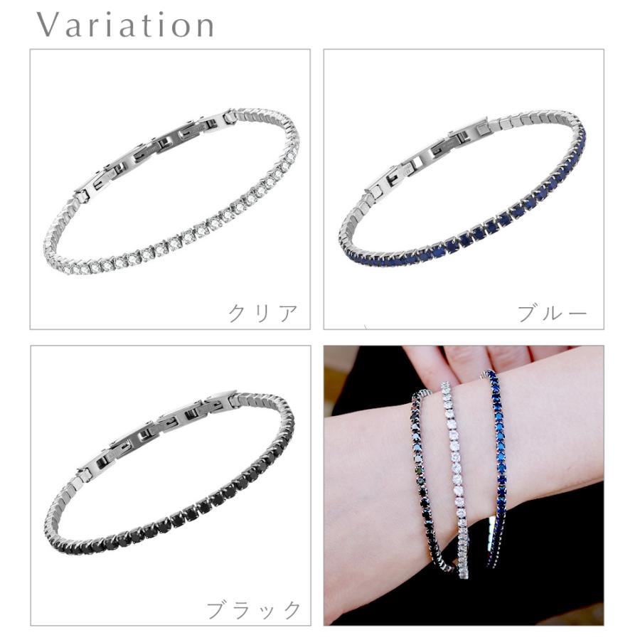 テニスブレスレット サージカルステンレス製 キュービックジルコニア