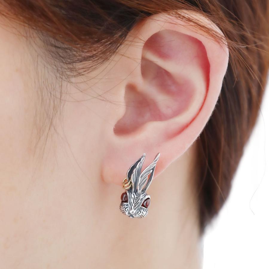 ピアス シルバー925 スターリングシルバー ラインストーン ウサギ 