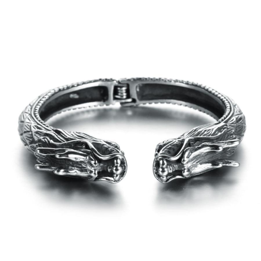 バングル ブレスレット サージカルステンレス製 ドラゴン 龍 チャイナ