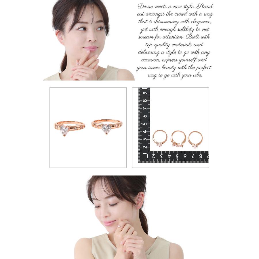 リング キュービックジルコニア ハート クローバー キラキラ