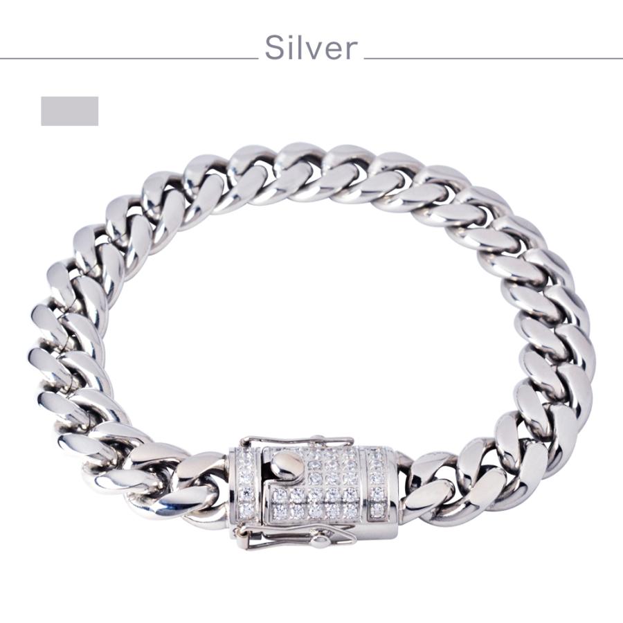 喜平チェーンブレスレット サージカルステンレス キュービック