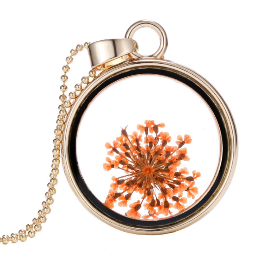 ネックレス ペンダント ドライフラワー 花 植物 ボタニカル カスミソウ