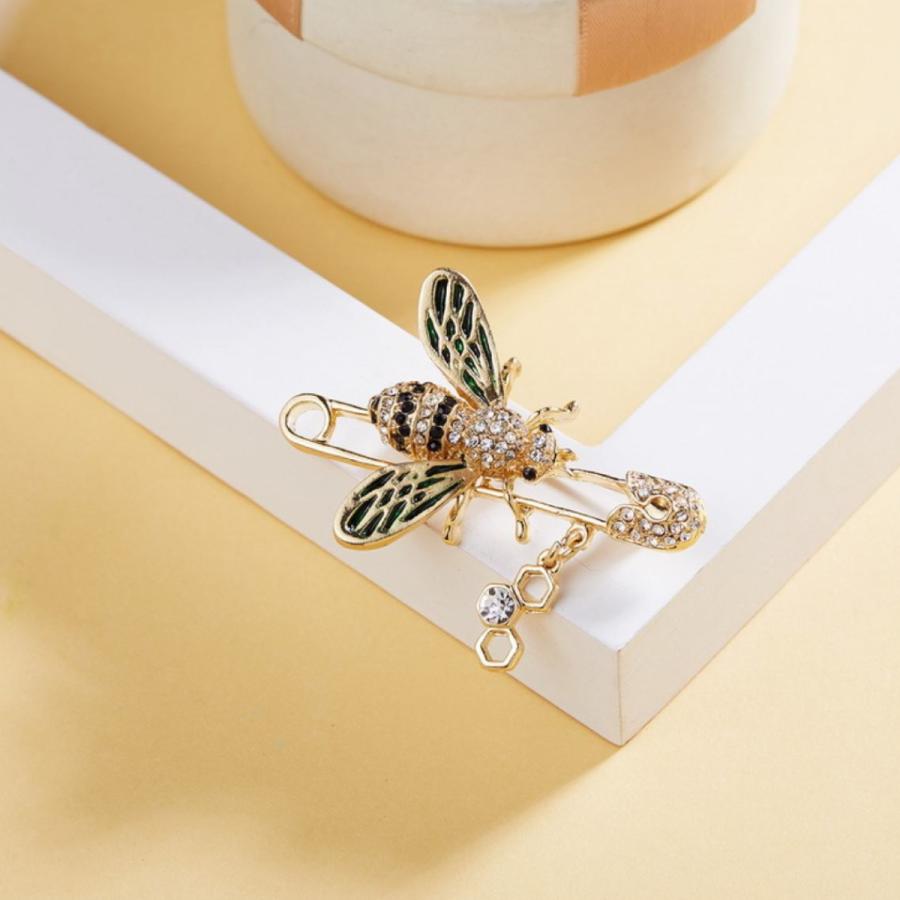 ブローチ 蜂 蜂の巣 ハチ 昆虫 ラインストーン パヴェ キラキラ ブローチ 蜂 蜂の巣 ハチ 昆虫 ラインストーン パヴェ キラキラ