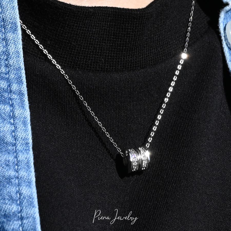 リングネックレス ペンダント シルバー925 キュービック リングネックレス ペンダント シルバー925 キュービック