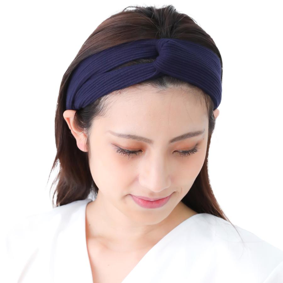 ヘアバンド ターバン 布 リブ編み ひねり ねじり 無地 シンプル