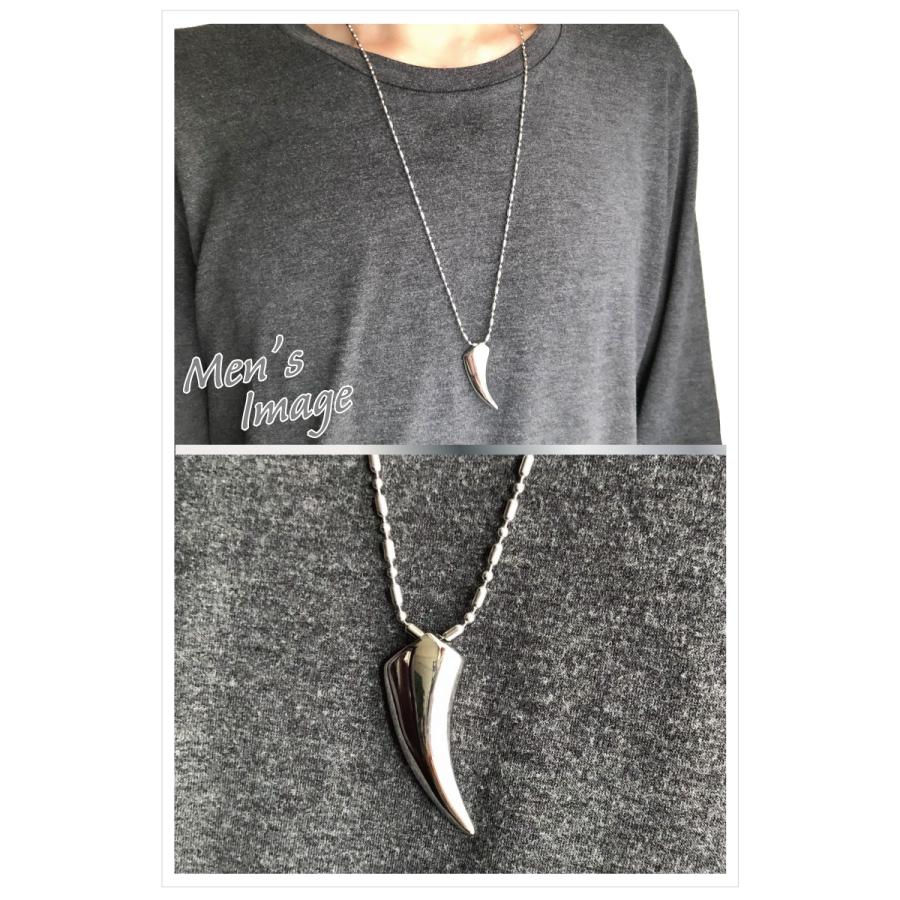 ネックレス ペンダント サージカルステンレス製 牛の角 狼 オオカミの