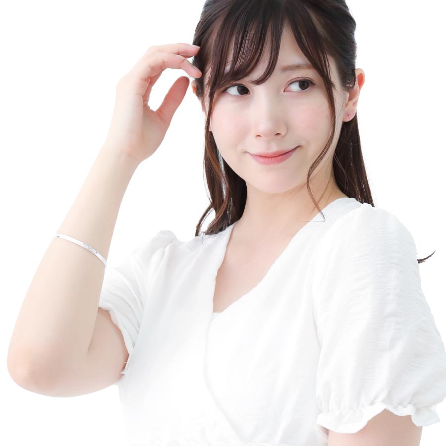 バングル ブレスレット シルバー925 ハワジュ ナル スクロール 波 プルメリア 花 細い 重ねづけ レディース メンズ 爆買の画像