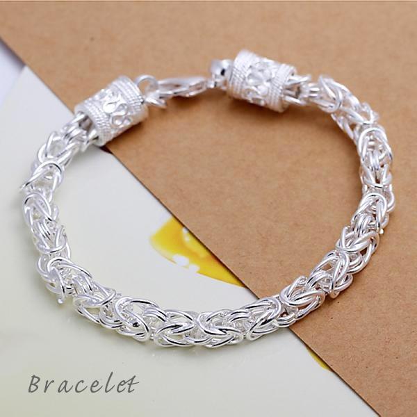 ネックレスブレスレットセット チェーン 彫刻 合金製 シルバー925