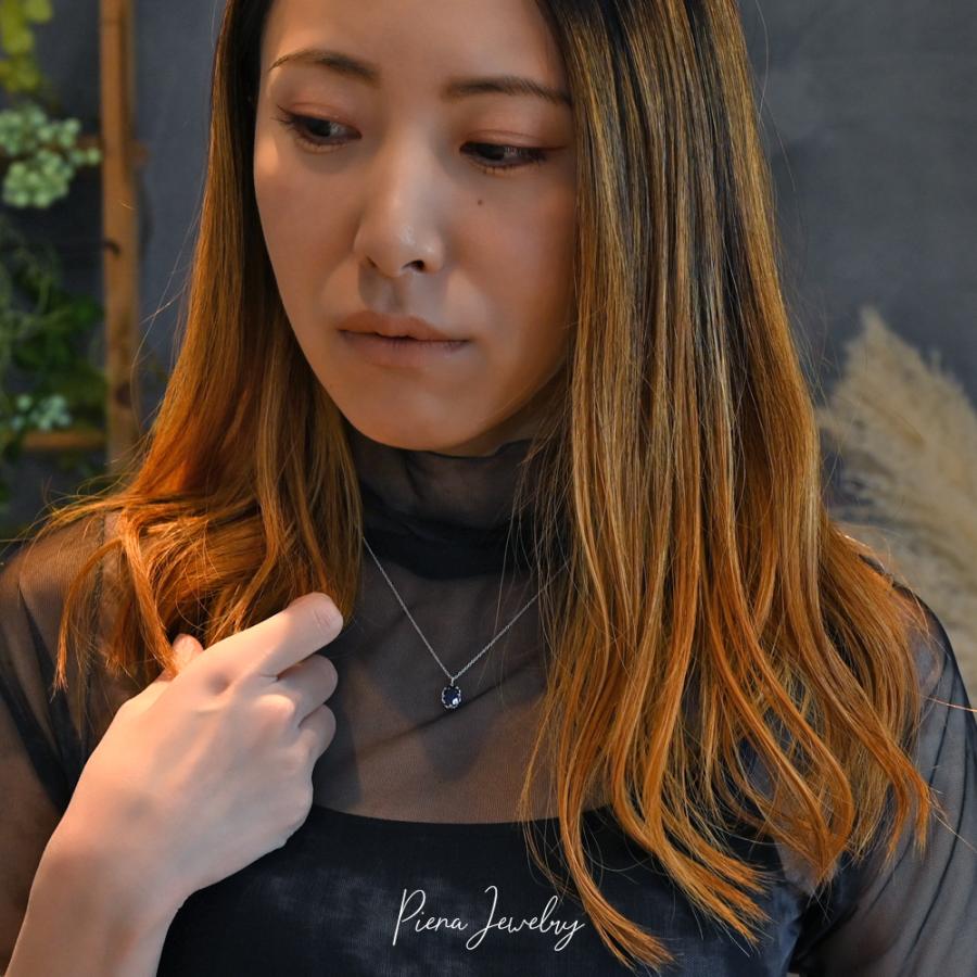シンセティックストーン ペンダントトップ ネックレス シルバー925 シンセティックルビー サファイヤ 誕生石 あずき ボール チェーン 爆買_5