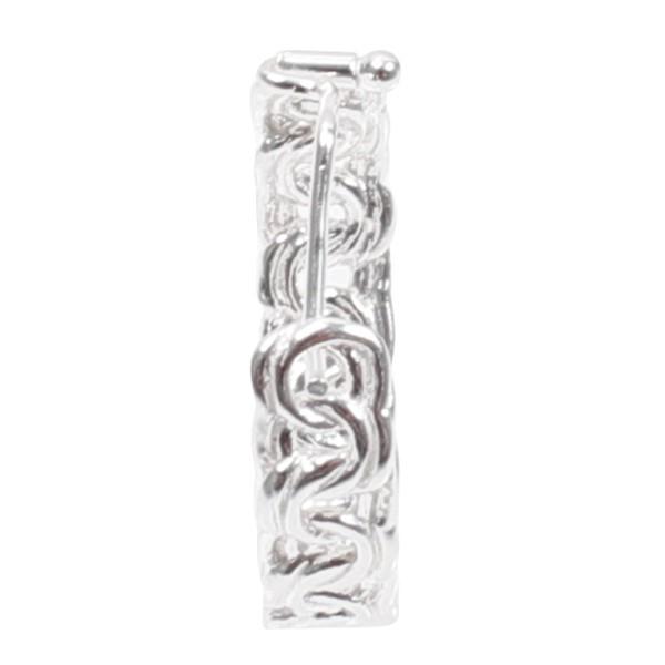 フープピアス シルバー925 結び目 透かし模様 透かし編み ツヤ有り 中