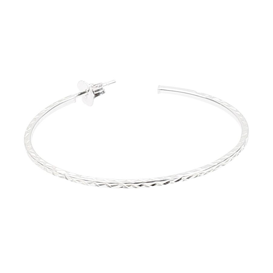 シルバー925 Sterling クリスタルデザインフープピアス/軽研磨仕上げ シルバー925 silver 彫り込みデザインフープピアス/軽研磨仕上げ