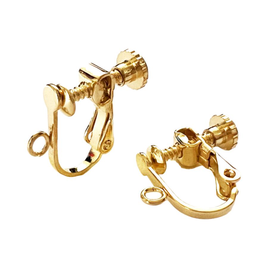 イヤリング サージカルステンレス製 ネジバネ式 平皿 丸カン付き 5ペア