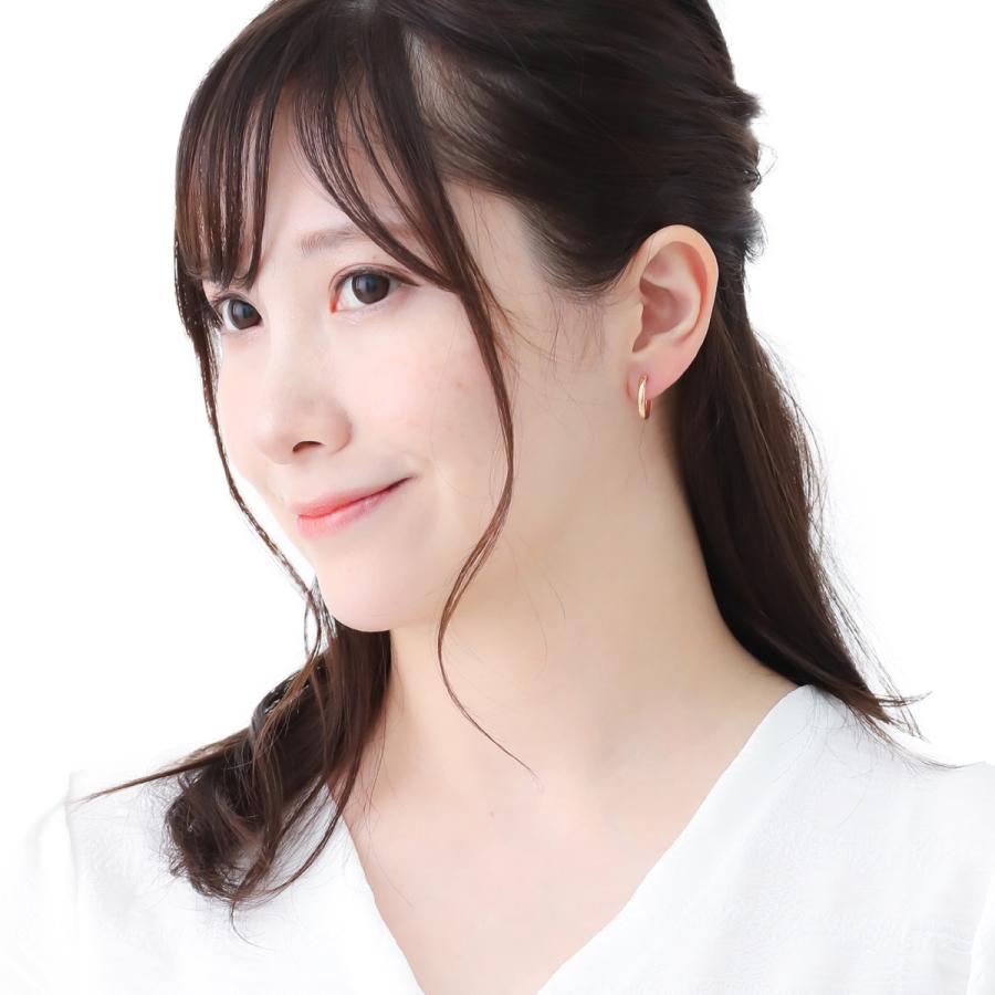 フープピアス K18 18金 ゴールド 甲丸 丸み スナップ シンプル 上品