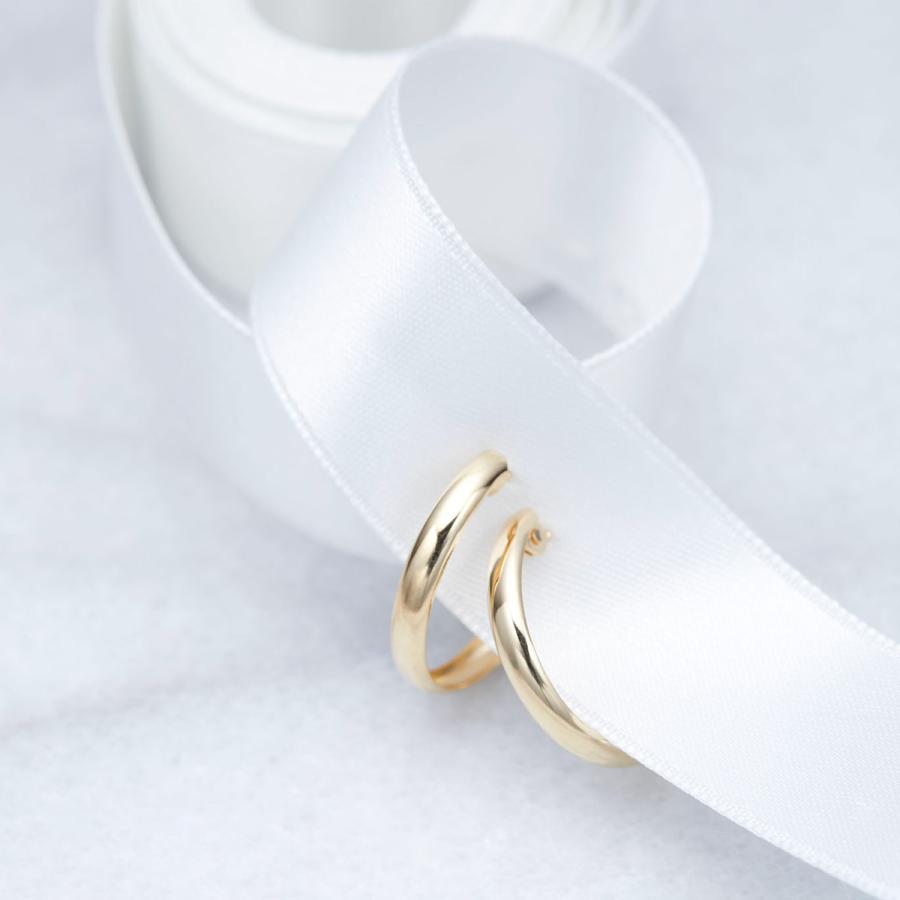 フープピアス K18 18金 ゴールド 甲丸 丸み スナップ シンプル 上品