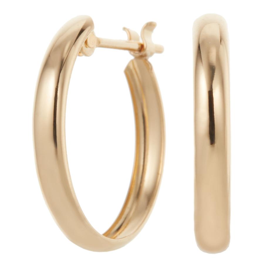 フープピアス K18 18金 ゴールド 甲丸 丸み スナップ シンプル 上品