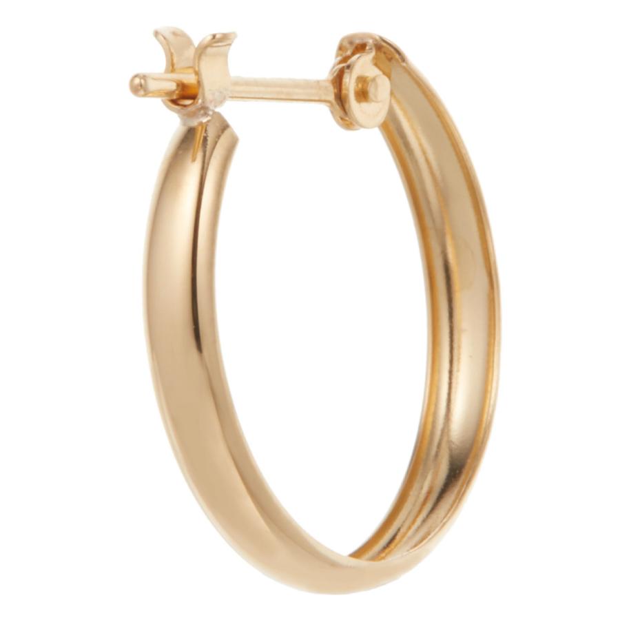 フープピアス K18 18金 ゴールド 甲丸 丸み スナップ シンプル 上品