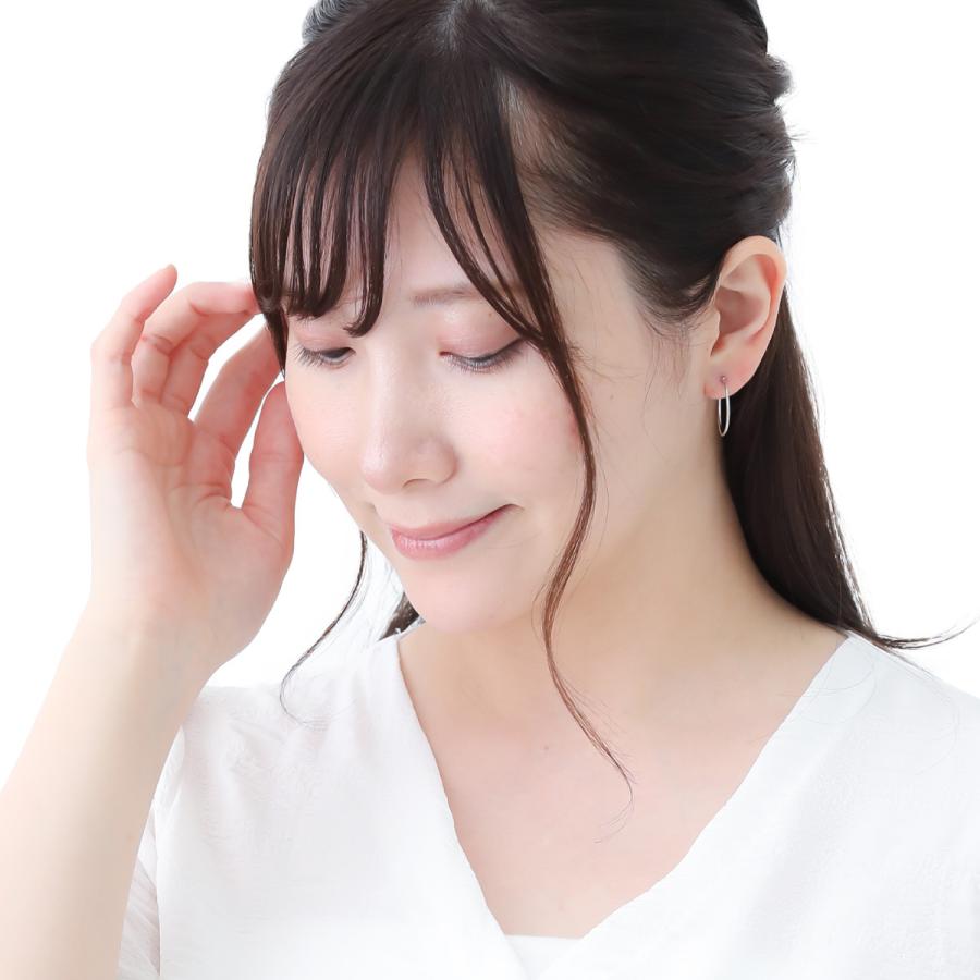 フープピアス プラチナ900 pt900 スナップ 華奢 細身 シンプル 上品 上質 日本製 お肌に優しい 金属アレルギー対応 爆買の画像