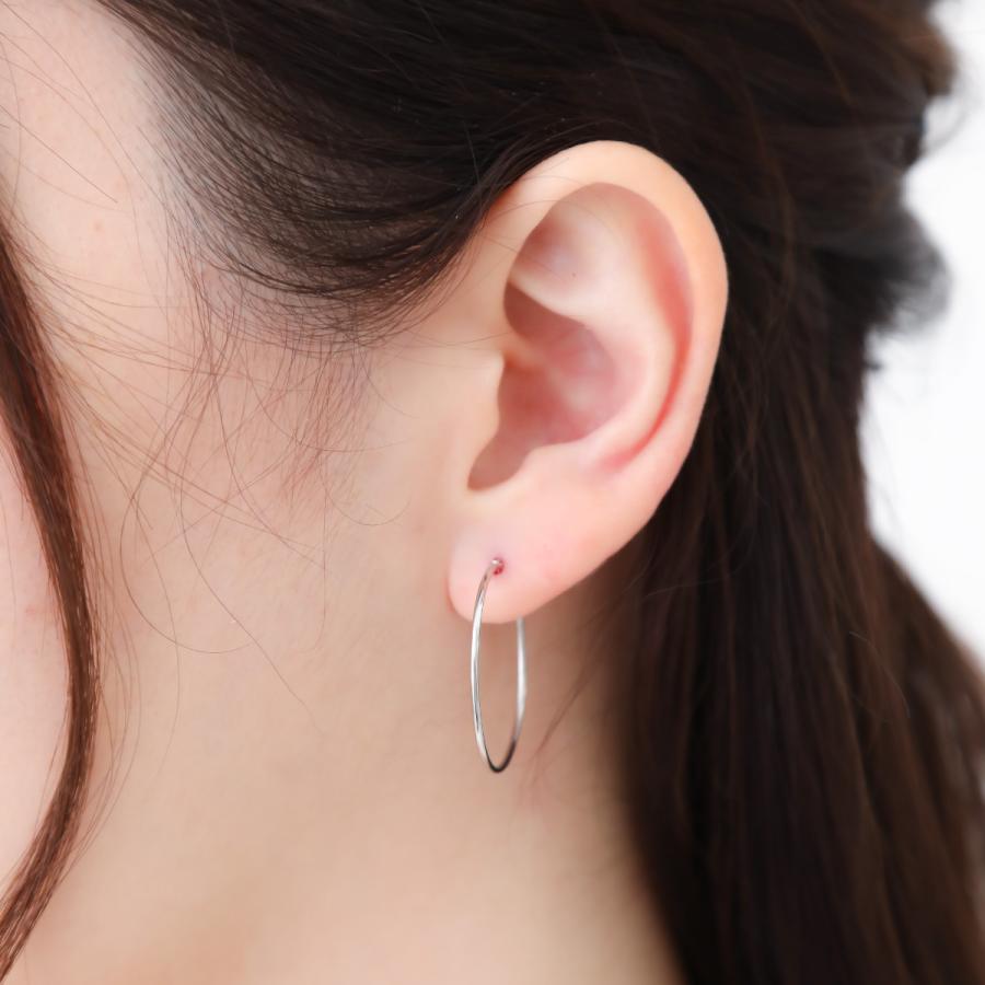 フープピアス プラチナ900 pt900 ビッグ スナップ 華奢 細身 シンプル 上質 日本製 お肌に優しい 金属アレルギー対応 爆買の画像