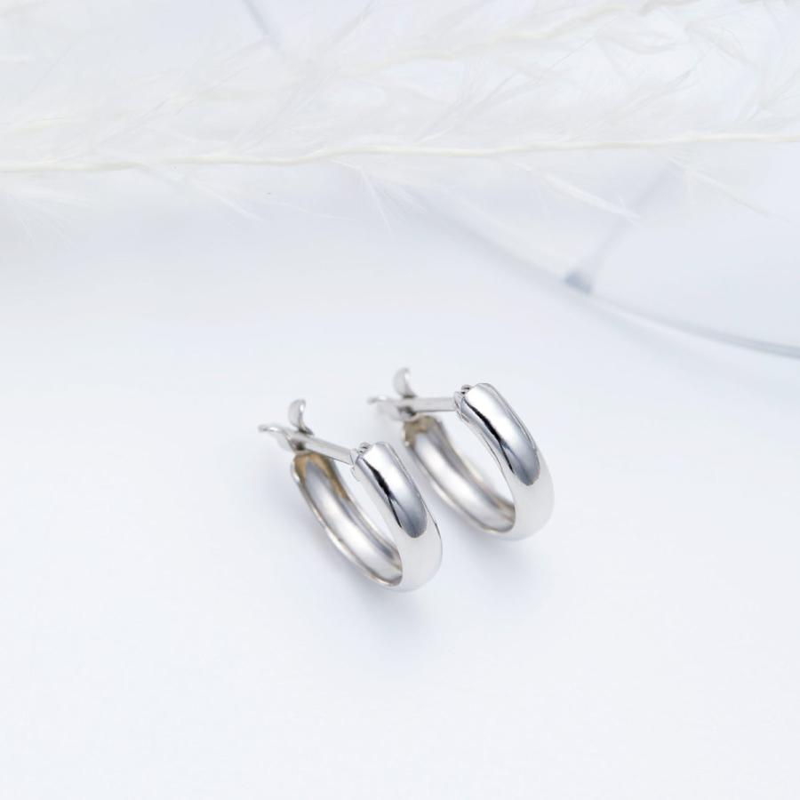フープピアス プラチナ900 pt900 ミニ 甲丸 丸み スナップ フープピアス プラチナ900 pt900 ミニ 甲丸 丸み スナップ