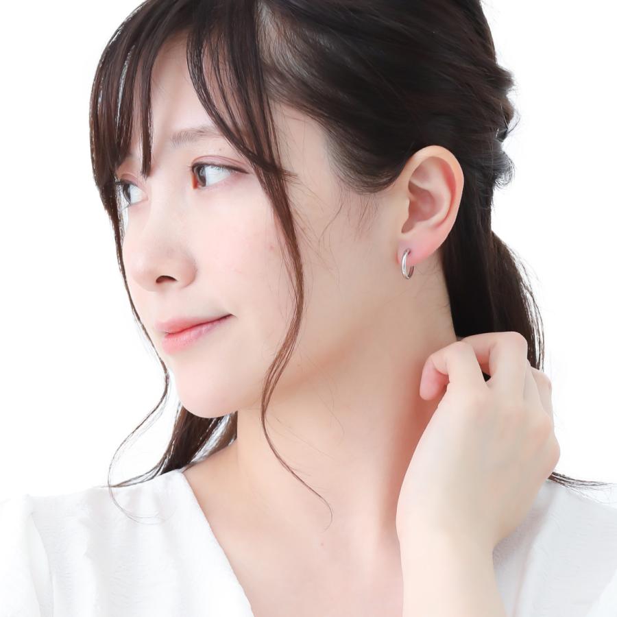 フープピアス プラチナ900 pt900 甲丸 丸み スナップ シンプル 上質