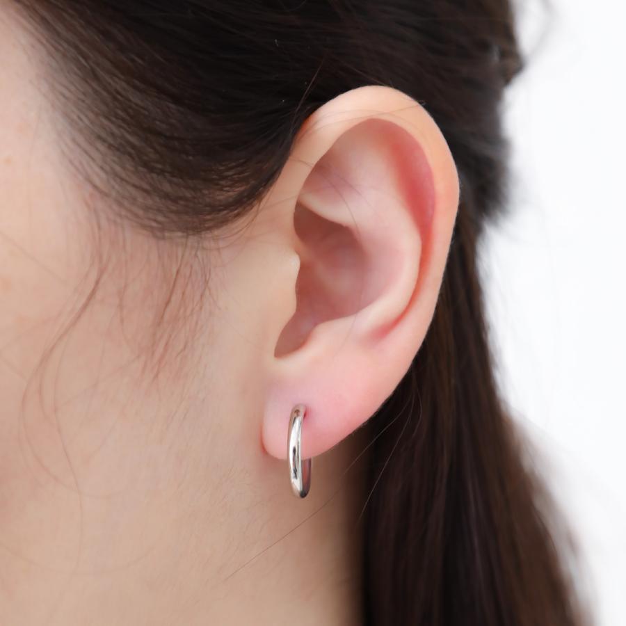 フープピアス プラチナ900 pt900 甲丸 丸み スナップ シンプル 上質